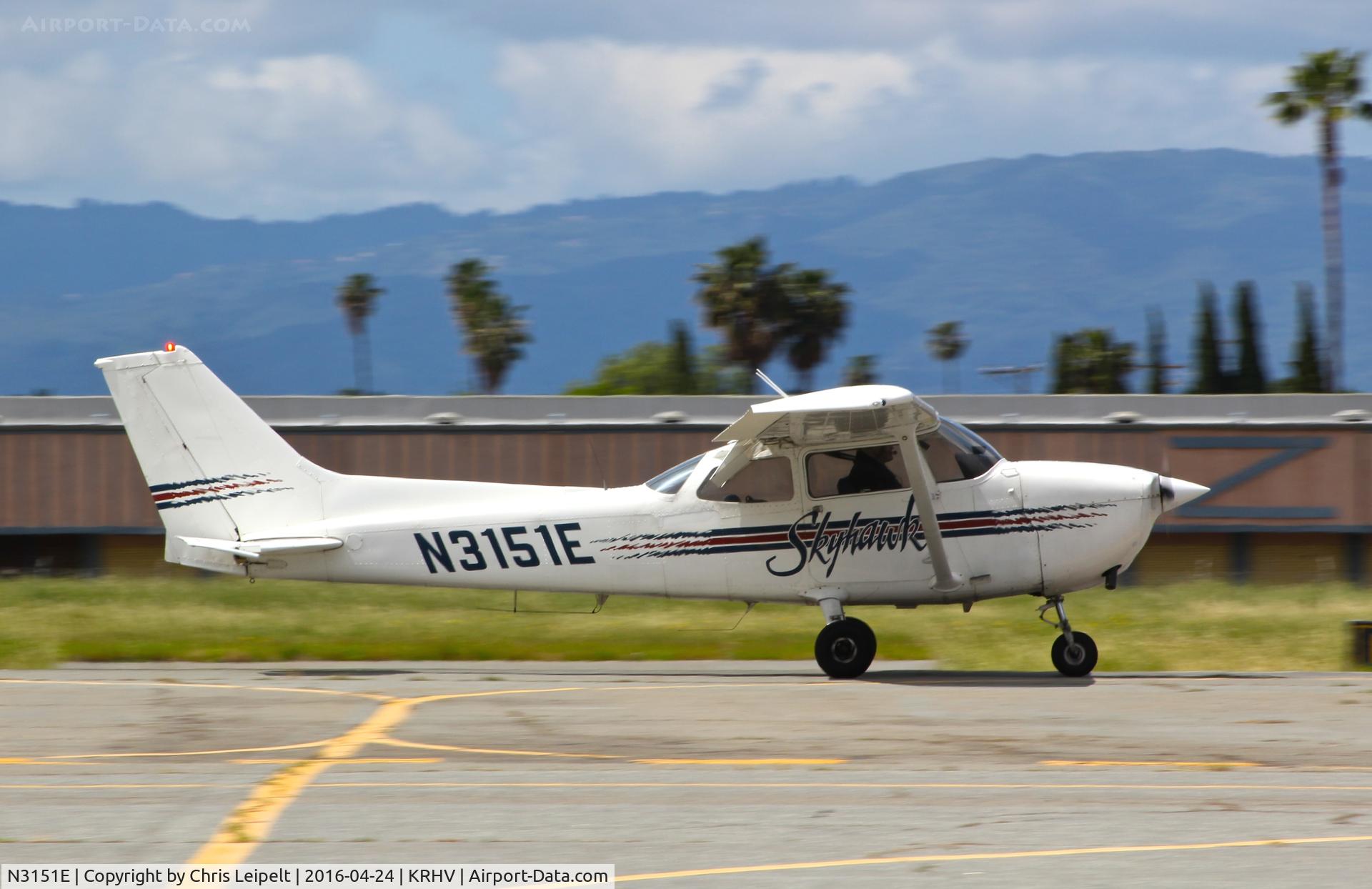 N3151E, 1978 Cessna 172N C/N 17271453, Locally-based 1978 Cessna 172N landing runway 31R at Reid Hillview Airport, San Jose, CA.