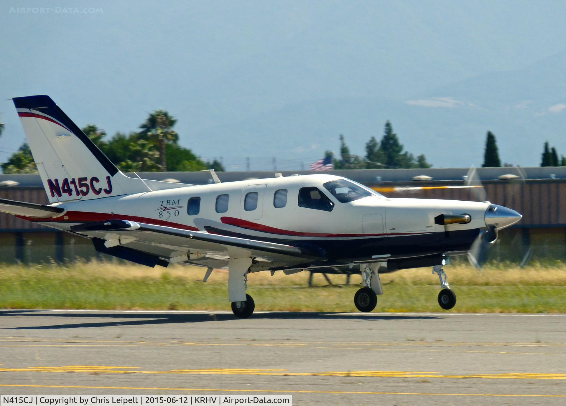 N415CJ, 2007 Socata TBM-700 C/N 415, Likely the last pic I'll ever post of this TBM on Airport-Data. It was recently sold and the owners upgraded to a Pilatus PC-12, so expect a lot of pics of N168AJ instead of N415CJ now. Keep flying high N415CJ..
