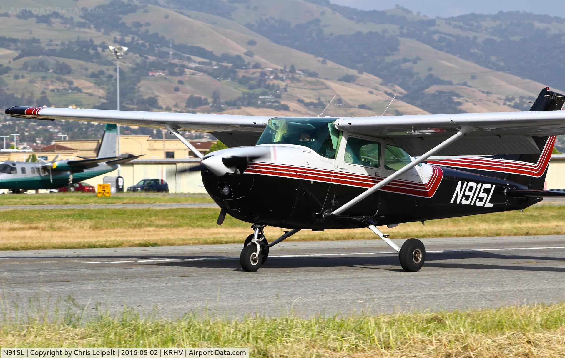 N915L, 1976 Cessna 172M C/N 17267355, My brother landing in a local 1976 Cessna 172M at Reid Hillview Airport, San Jose, CA. He is now officially a certified pilot!!!