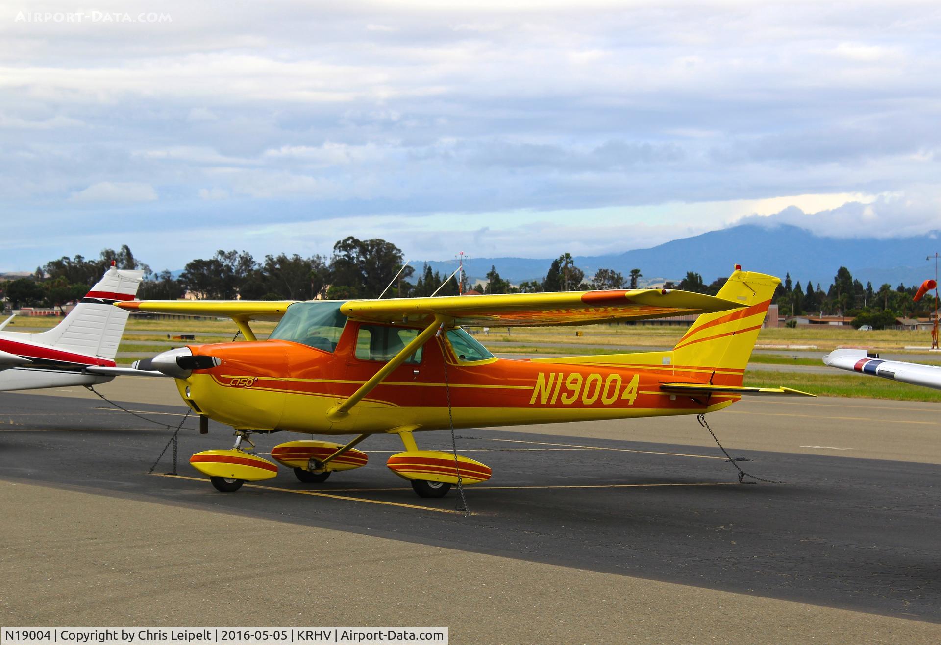 N19004, 1972 Cessna 150L C/N 15074084, Oregon-based 1972 Cessna 150L parked on the transient ramp at Reid Hillview Airport, San Jose, CA.