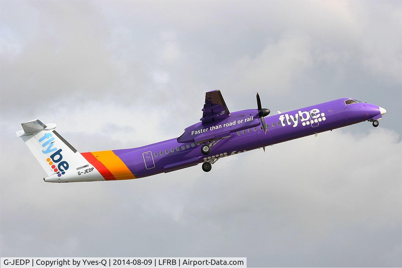 G-JEDP, 2003 De Havilland Canada DHC-8-402Q Dash 8 C/N 4085, De Havilland Canada DHC-8-402Q Dash 8, Take off rwy 07R, Brest-Bretagne airport (LFRB-BES)