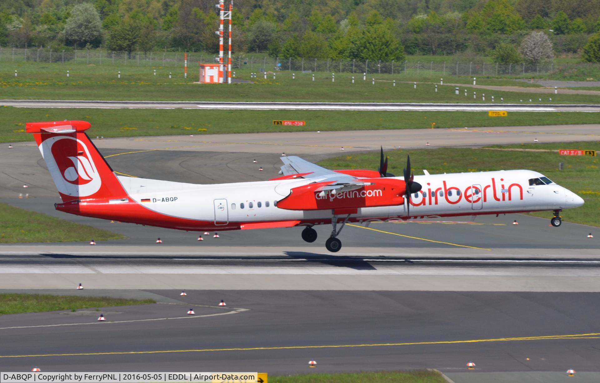 D-ABQP, 2006 De Havilland Canada DHC-8-402Q Dash 8 C/N 4137, Air Berlin Dash 8 landing.