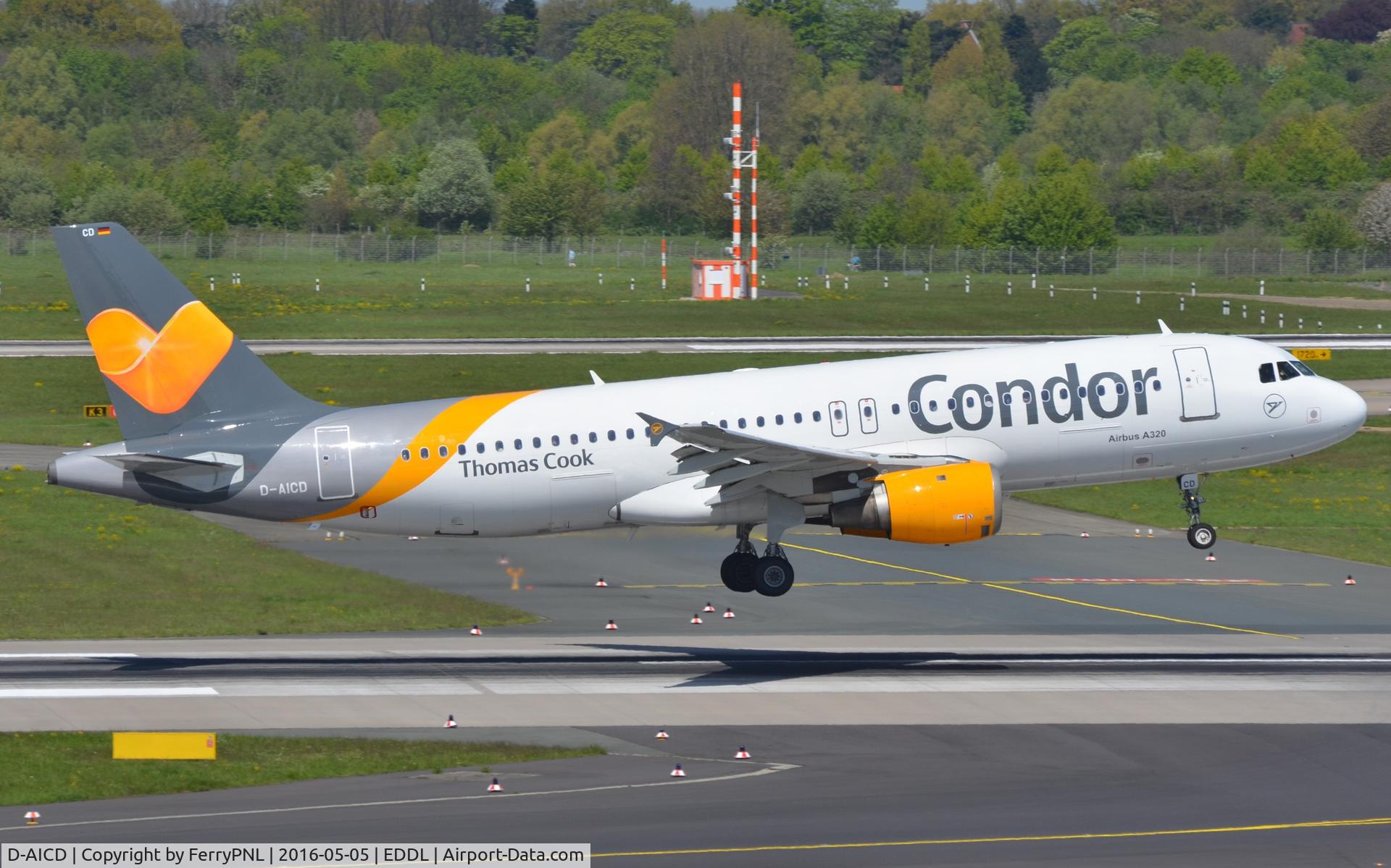 D-AICD, 1998 Airbus A320-212 C/N 0884, Condor A320 landing in DUS.