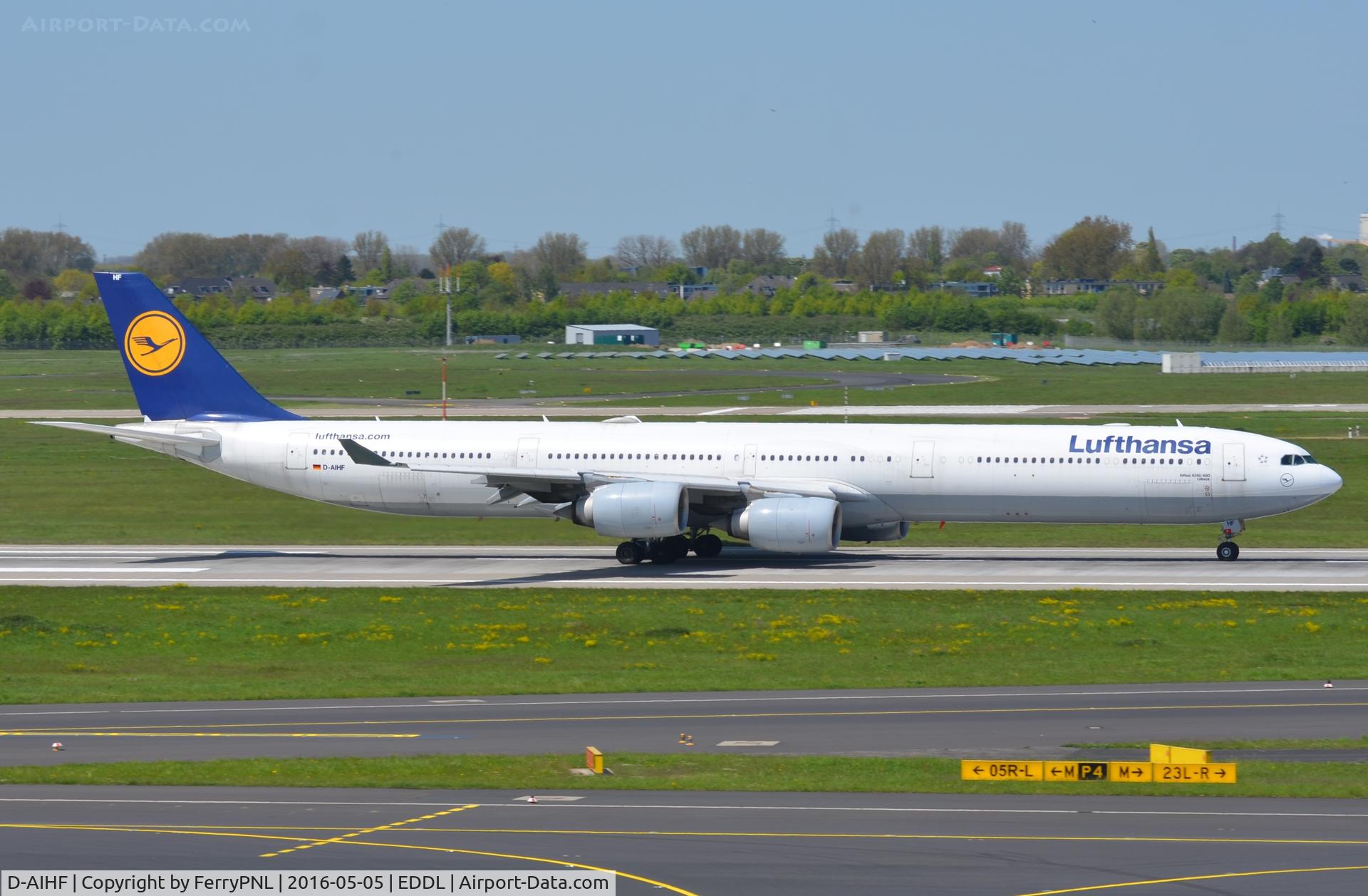 D-AIHF, 2003 Airbus A340-642 C/N 543, Lufthansa A346 departing for JFK