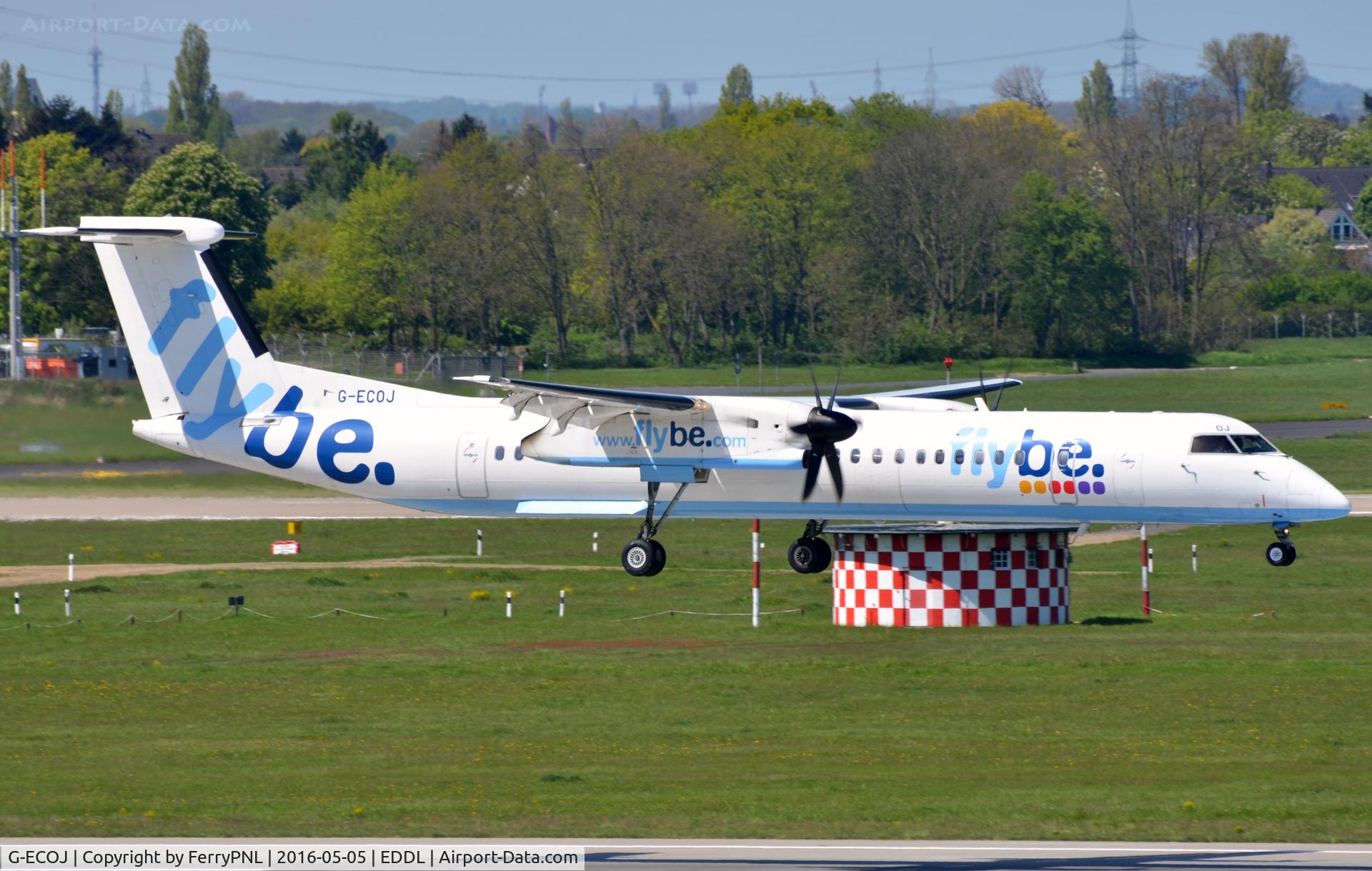 G-ECOJ, 2008 De Havilland Canada DHC-8-402Q Dash 8 C/N 4229, Flybe Dash 8 landing in DUS.