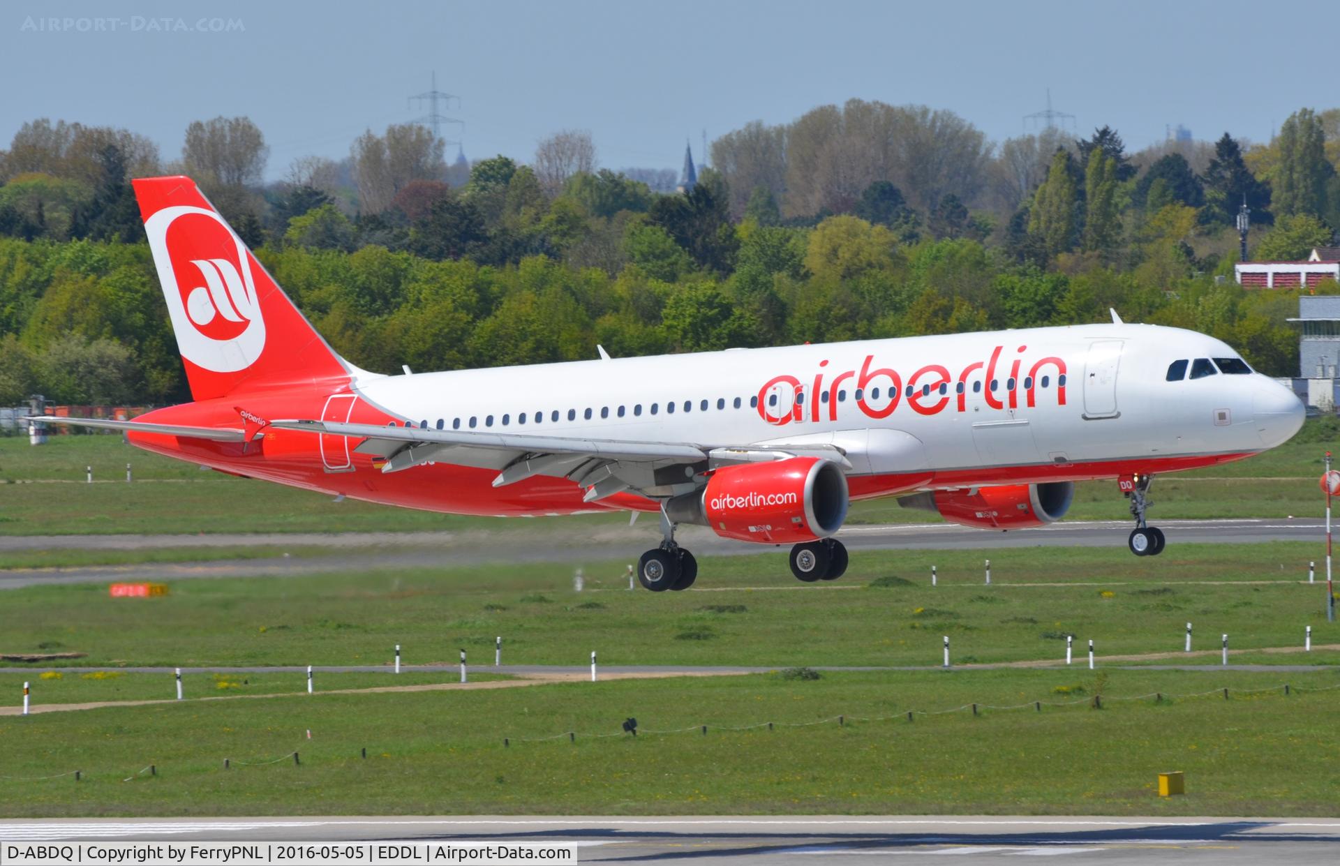 D-ABDQ, 2007 Airbus A320-214 C/N 3121, Air Berlin A320 landing