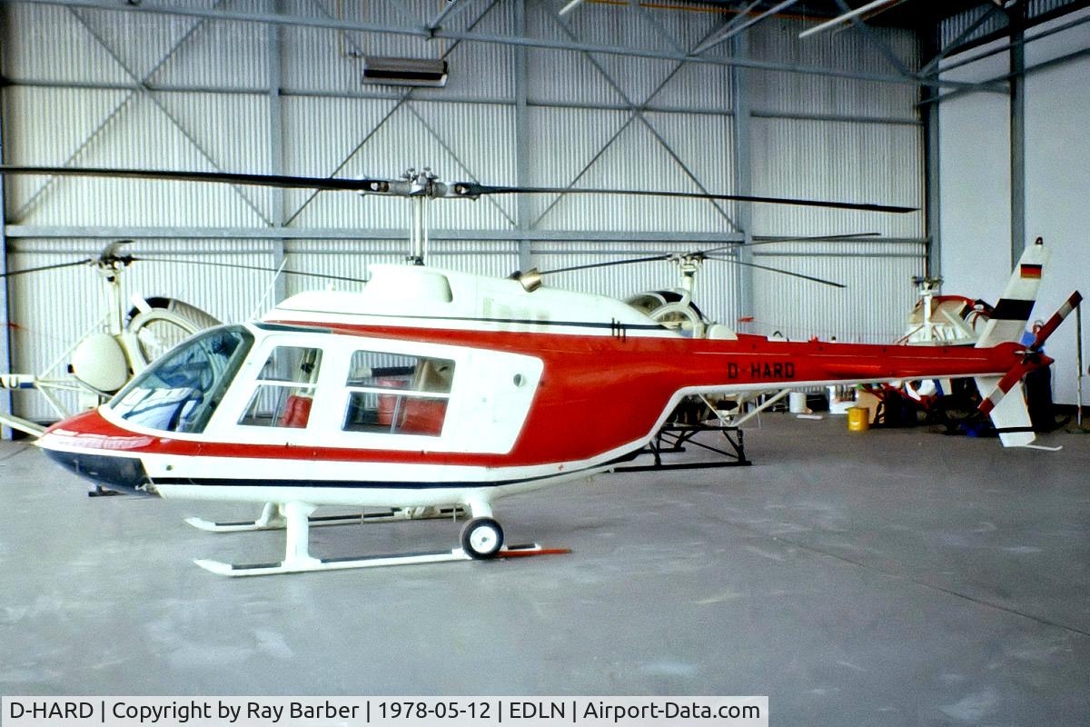 D-HARD, Bell 206B JetRanger II C/N 486, Bell 206B Jet Ranger II [486] Dusseldorf-Monchengladbach~D 12/05/1978