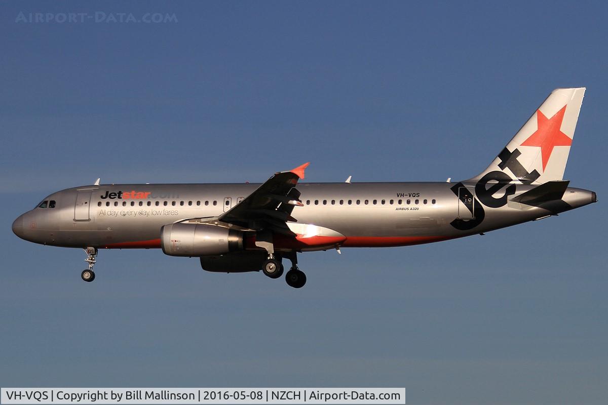 VH-VQS, 2005 Airbus A320-232 C/N 2515, JQ289 from WLG