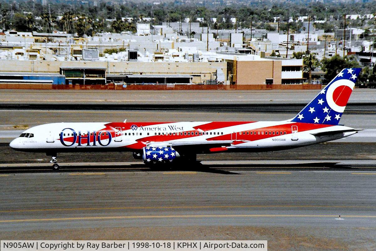 N905AW, 1986 Boeing 757-2S7 C/N 23567, Boeing 757-2S7 [23567] (America West Airlines) Phoenix-Sky Harbor Int'l~N 18/10/1998