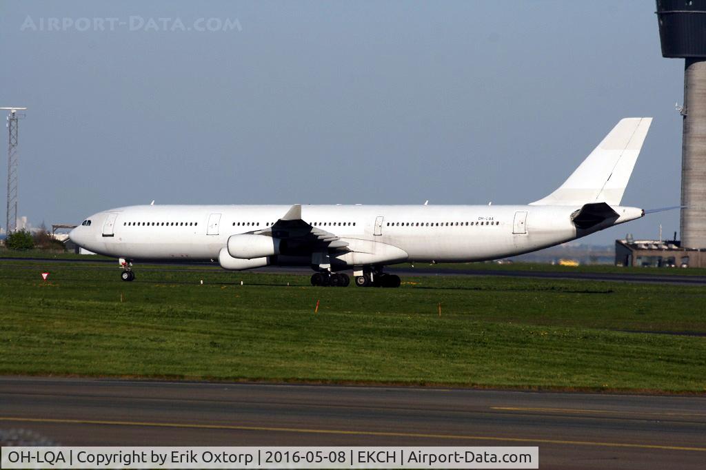 OH-LQA, 1994 Airbus A340-311 C/N 058, OH-LQA just arrived from HEL as flight AY667. Now it is all White.