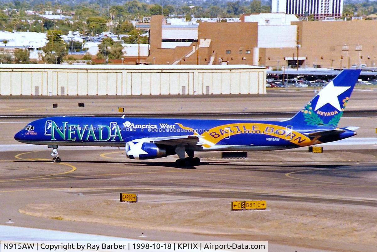 N915AW, 1984 Boeing 757-225 C/N 22209, Boeing 757-225 [22209] (America West Airlines) Phoenix-Sky Harbor Int'l~N 18/10/1998