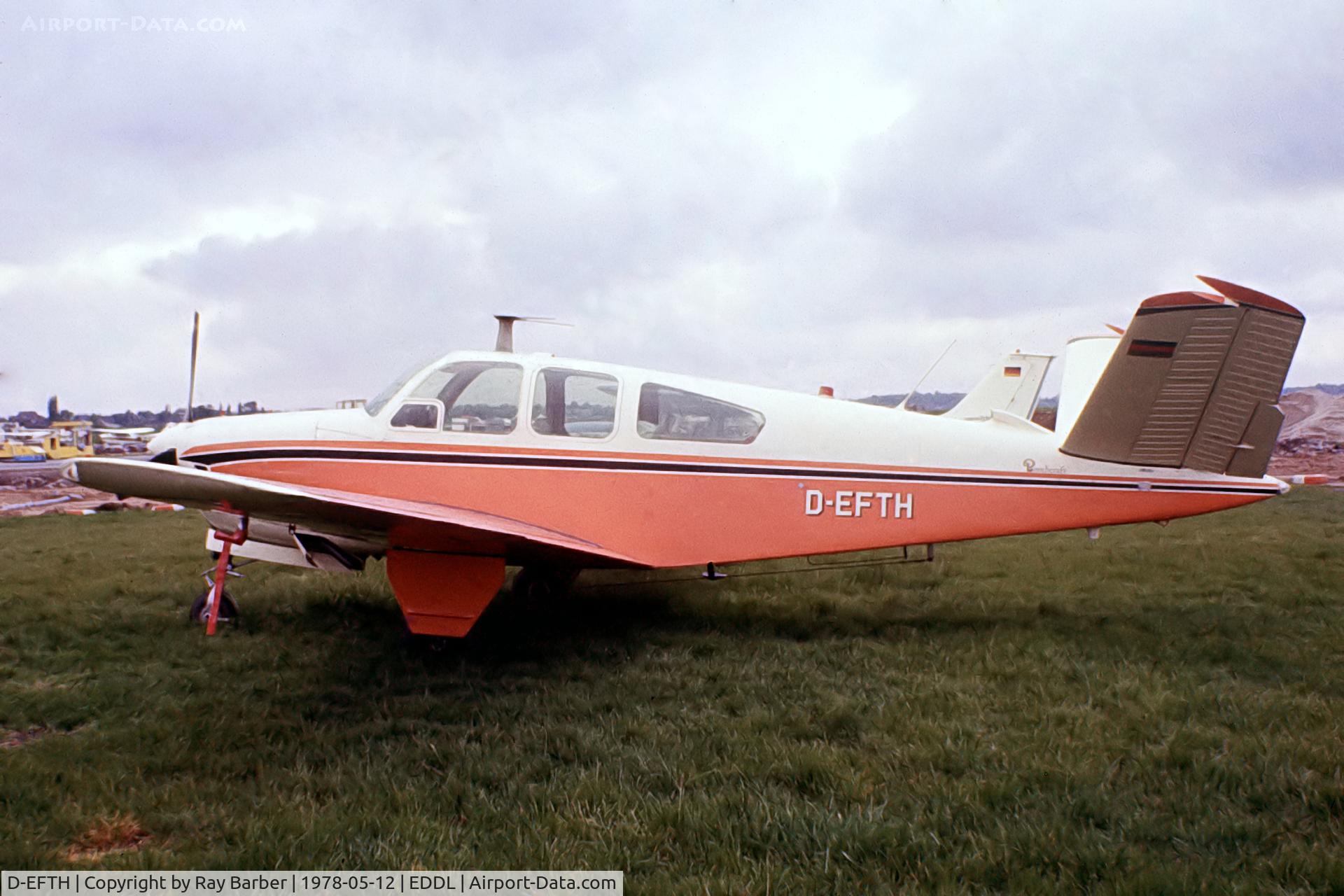 D-EFTH, 1965 Beech V35 Bonanza C/N D-7978, Beech V35 Bonanza [D-7978] Dusseldorf~D 12/05/1978. From a slide.