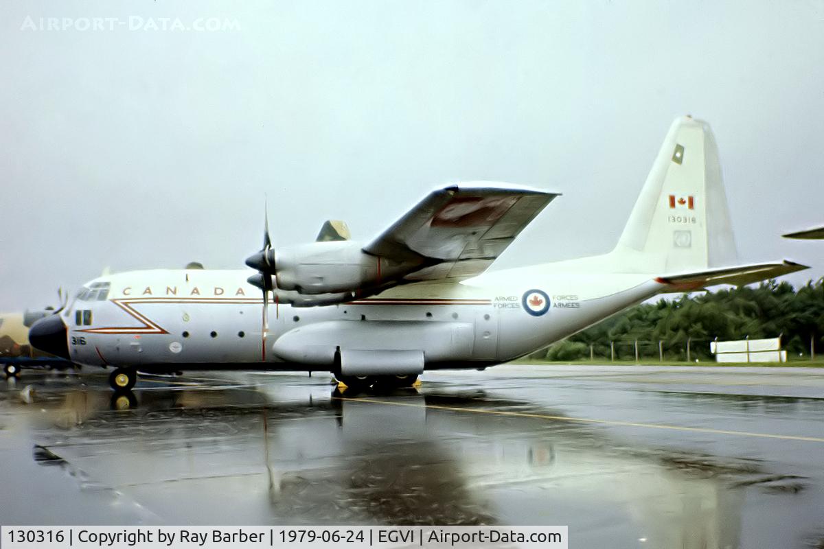 130316, 1965 Lockheed CC-130E Hercules C/N 382-4075, Lockheed CC-130E Hercules [4075] (Canadian Armed Forces) RAF Greenham Common~G 24/06/1979. Taken during a rainstorm . From a slide.