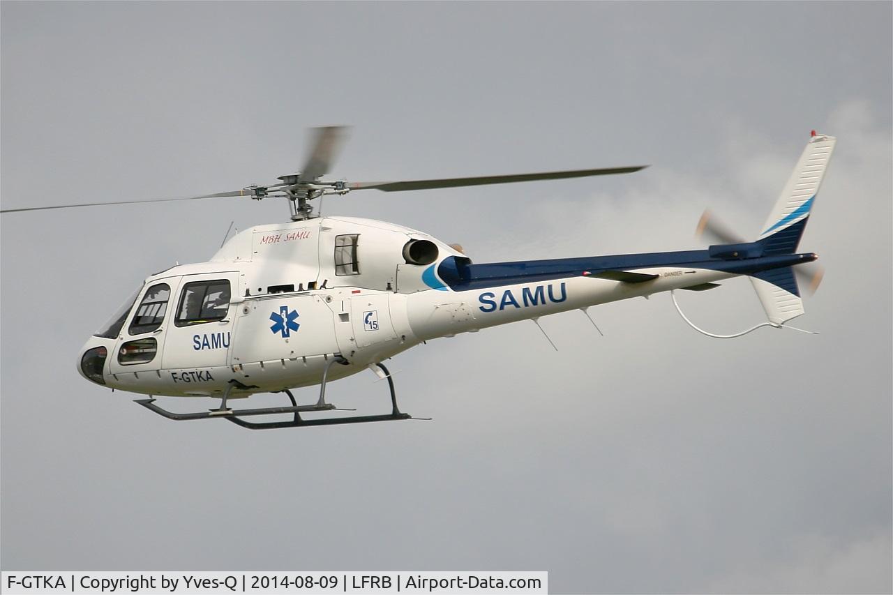 F-GTKA, Eurocopter AS-355N Ecureuil 2 C/N 5141, Eurocopter AS-355N, flight over Brest-Bretagne airport (LFRB-BES)