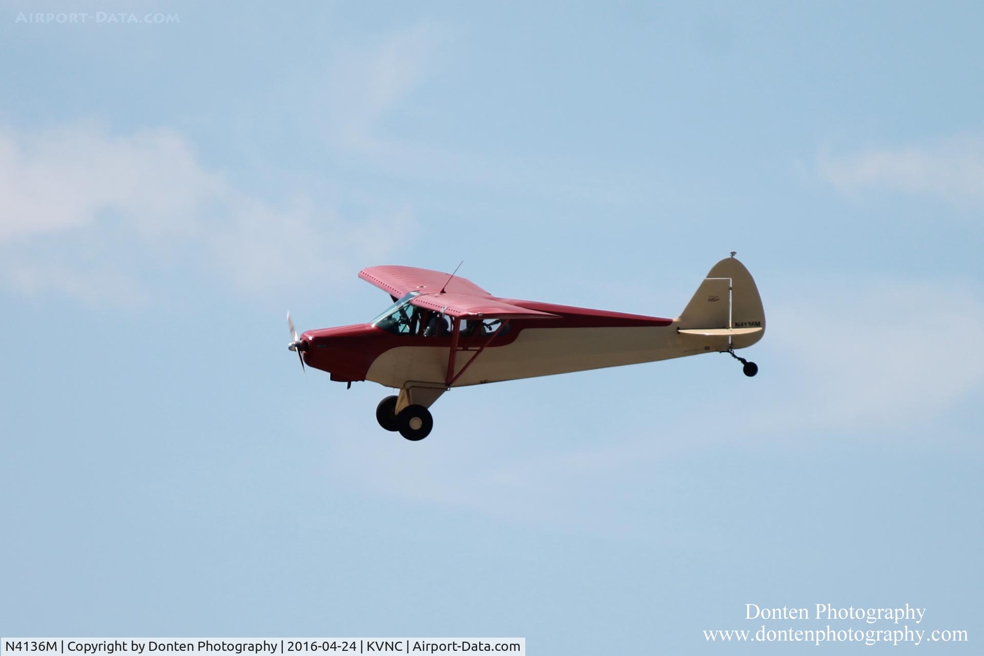 N4136M, 1947 Piper PA-12 Super Cruiser C/N 12-3035, Piper Super Cruiser (N4136M) arrives at Venice Municpal Airport