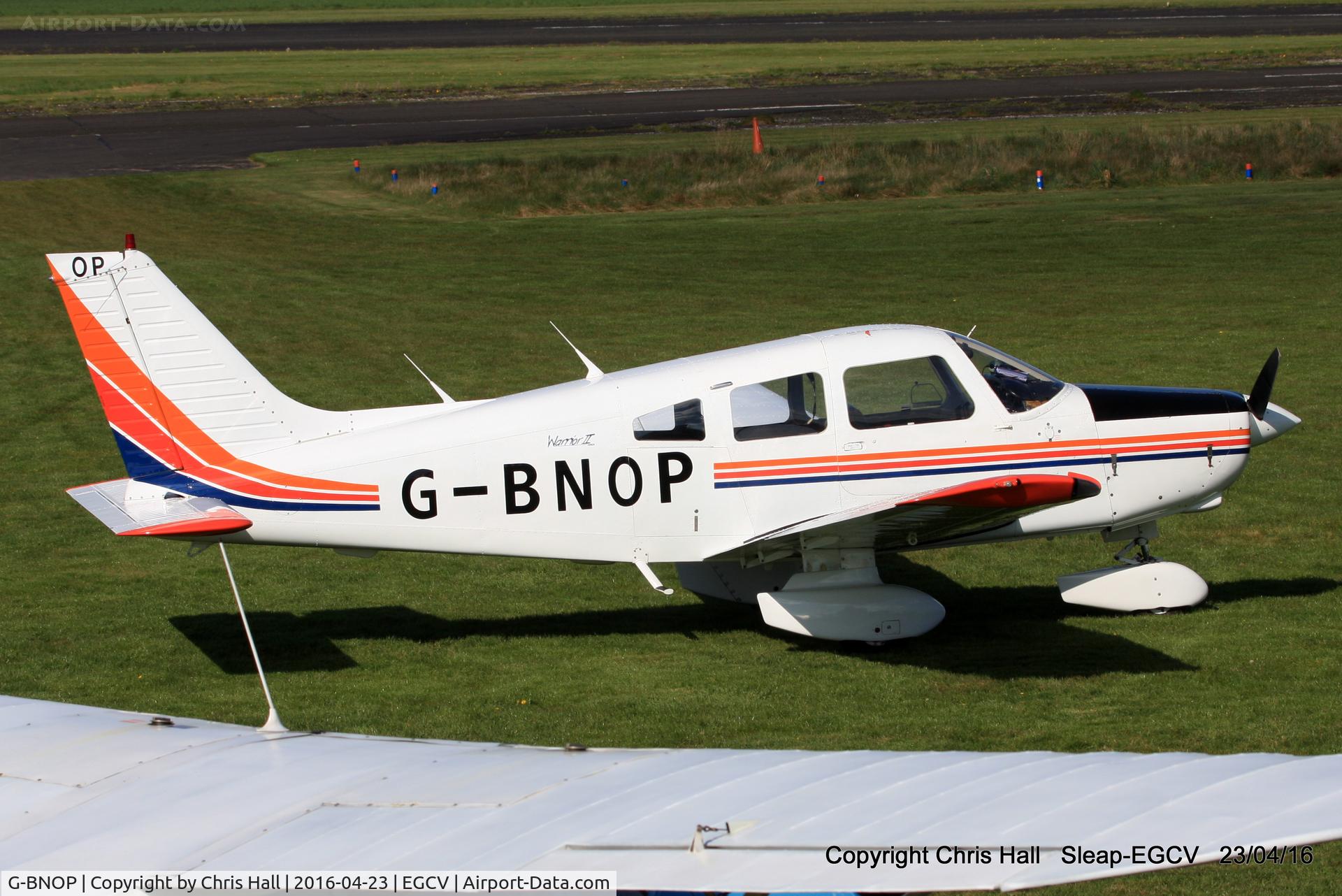 G-BNOP, 1987 Piper PA-28-161 Cherokee Warrior II C/N 2816027, at Sleap