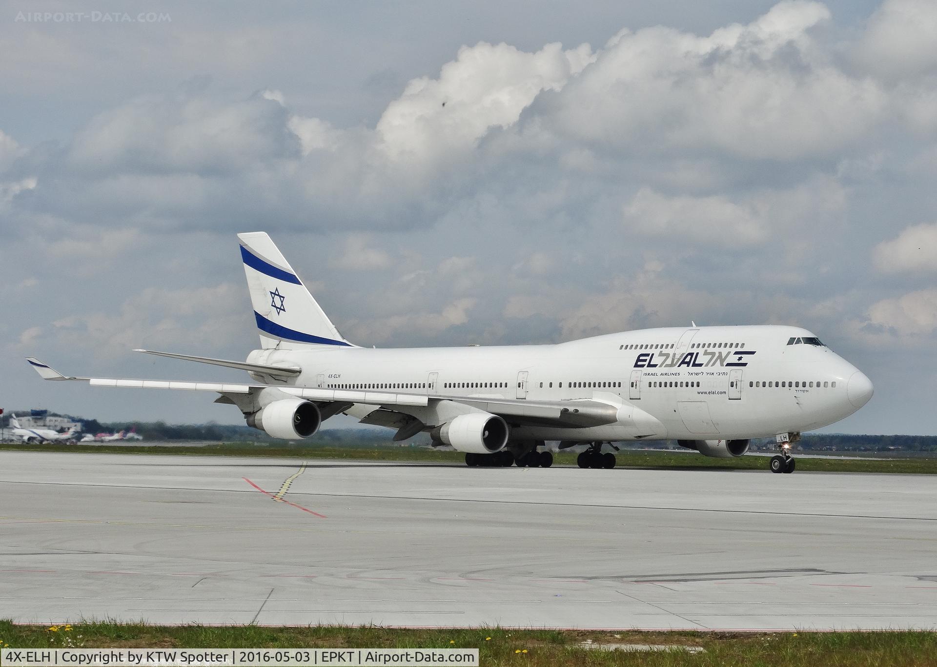 4X-ELH, 1996 Boeing 747-412 C/N 26555, Taxiing to RWY27 via taxiway T (Tango).