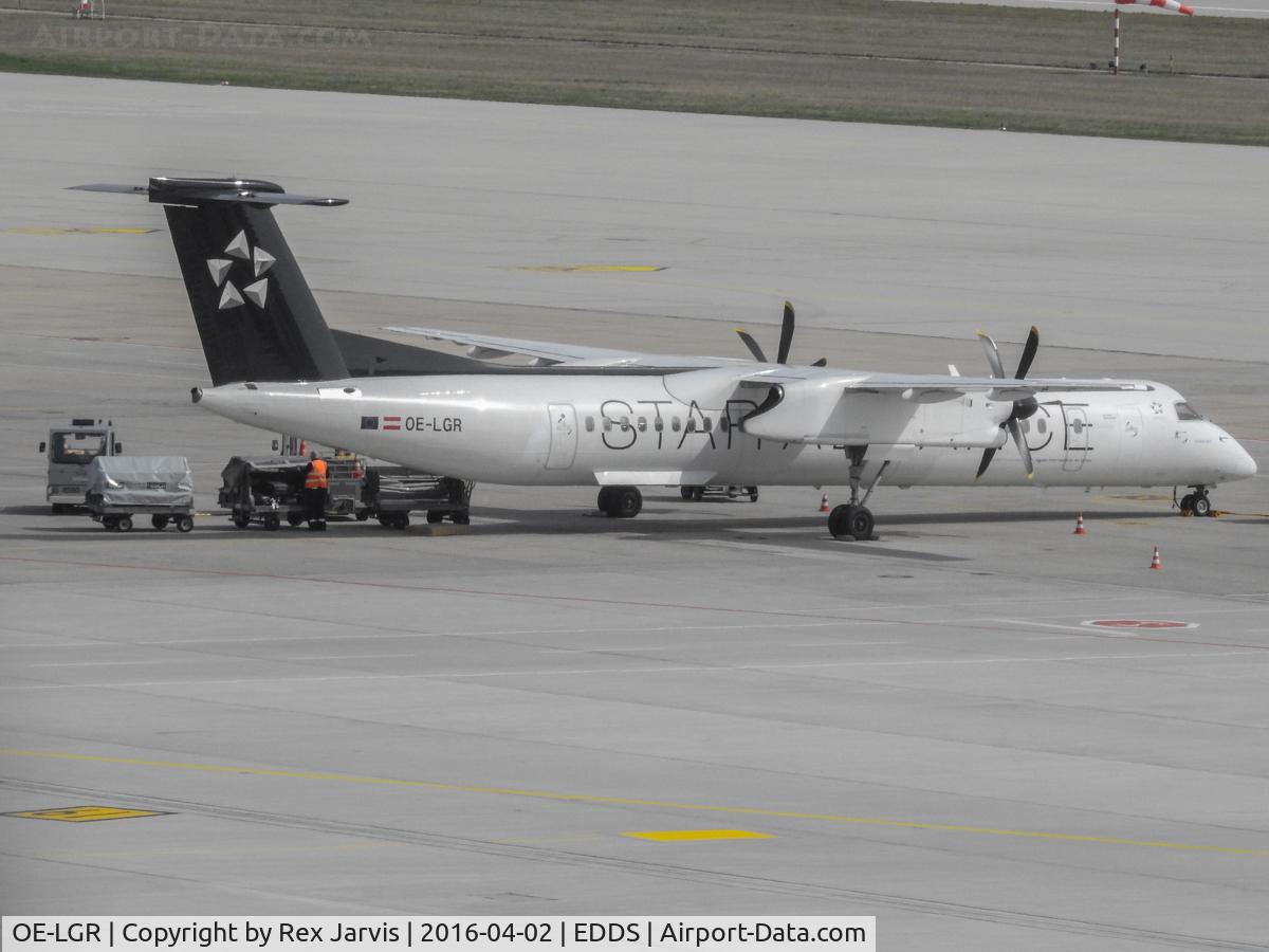 OE-LGR, 2001 De Havilland Canada DHC-8-402Q Dash 8 C/N 4045, At Stuttgart airport.