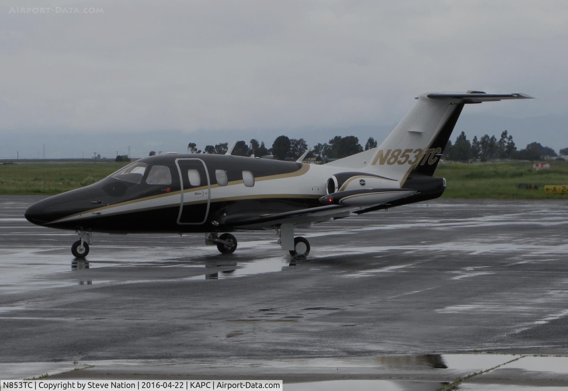 N853TC, 2008 Eclipse Aviation Corp EA500 C/N 000245, 2008 Eclipse Aviation EA500 arriving on rainy spring morning @ Napa County Airport, CA from sunny KABQ