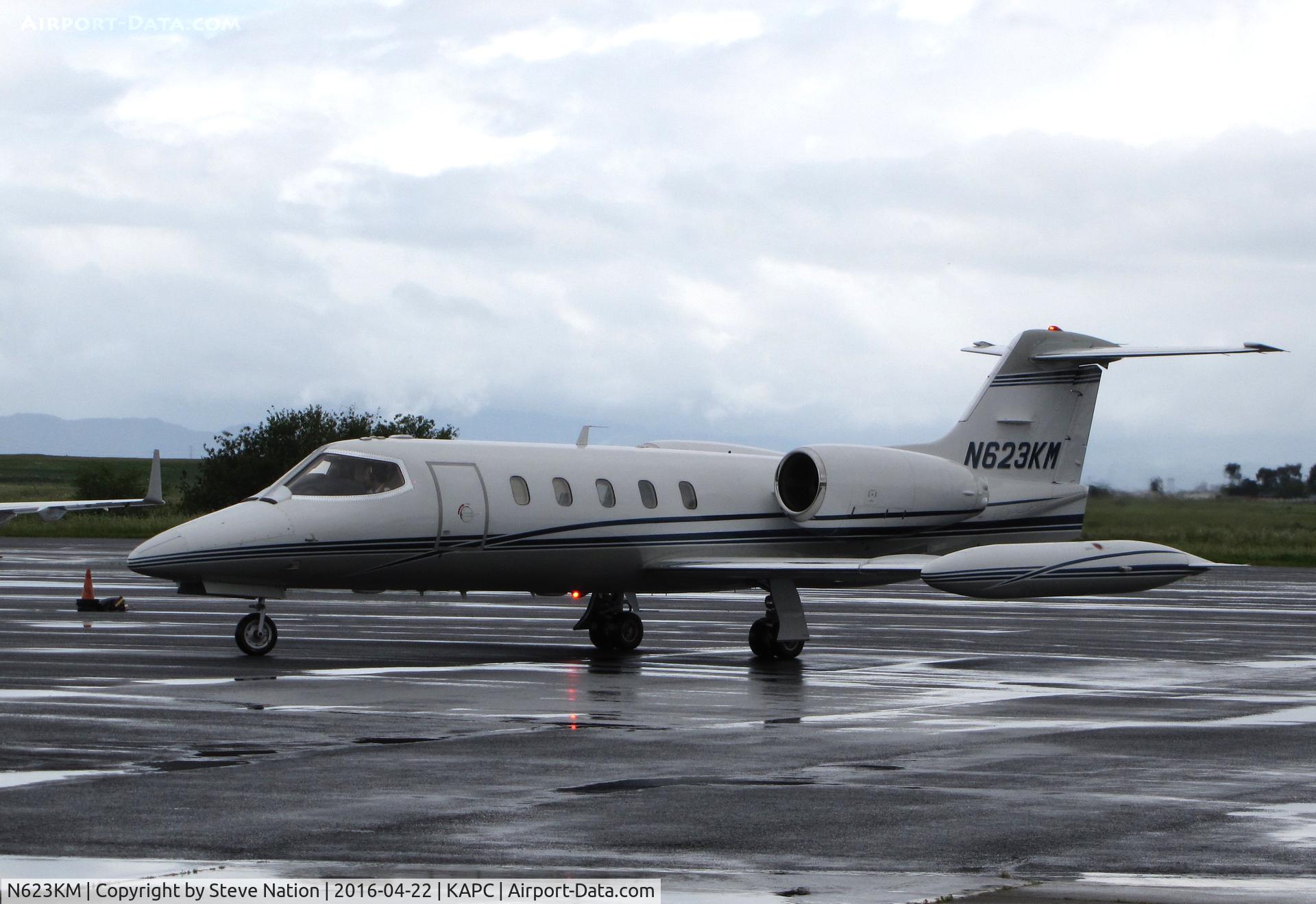N623KM, 1980 Gates Learjet 35A C/N 307, Quarry Lane LLC (Chatsworth, CA) 1980 Gates Learjet 35A  arriving from KSJC @ a rainy Napa County Airport, CA