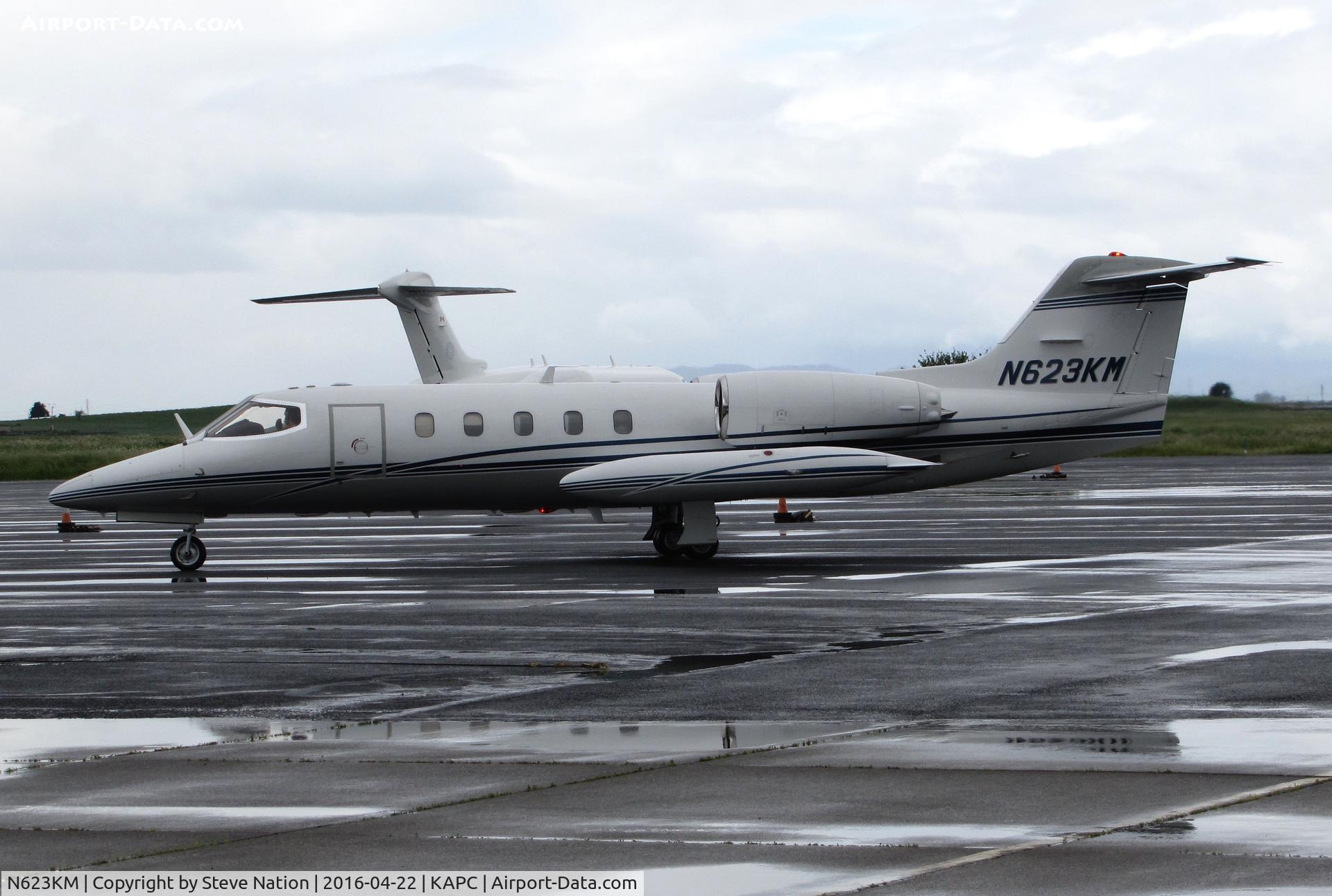 N623KM, 1980 Gates Learjet 35A C/N 307, Quarry Lane LLC (Chatsworth, CA) 1980 Gates Learjet 35A  arriving from KSJC @ a rainy Napa County Airport, CA
