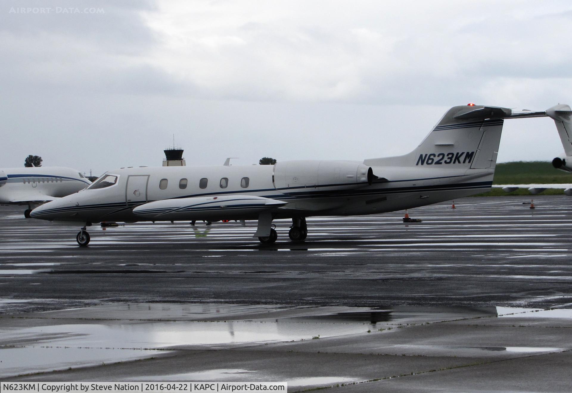 N623KM, 1980 Gates Learjet 35A C/N 307, Quarry Lane LLC (Chatsworth, CA) 1980 Gates Learjet 35A  arriving from KSJC @ a rainy Napa County Airport, CA
