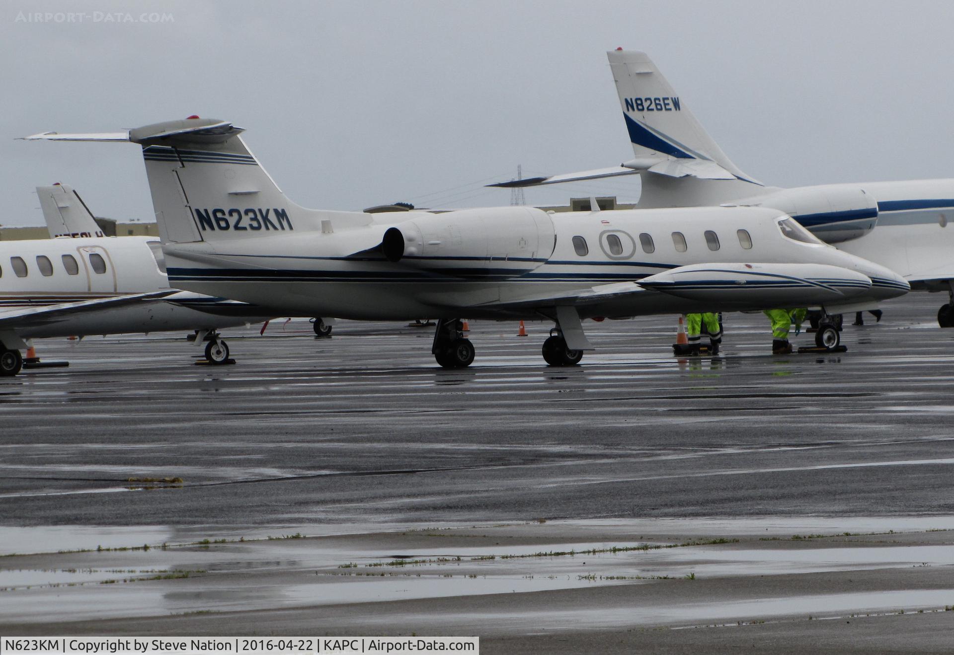 N623KM, 1980 Gates Learjet 35A C/N 307, Quarry Lane LLC (Chatsworth, CA) 1980 Gates Learjet 35A in from KSJC @ a rainy Napa County Airport, CA