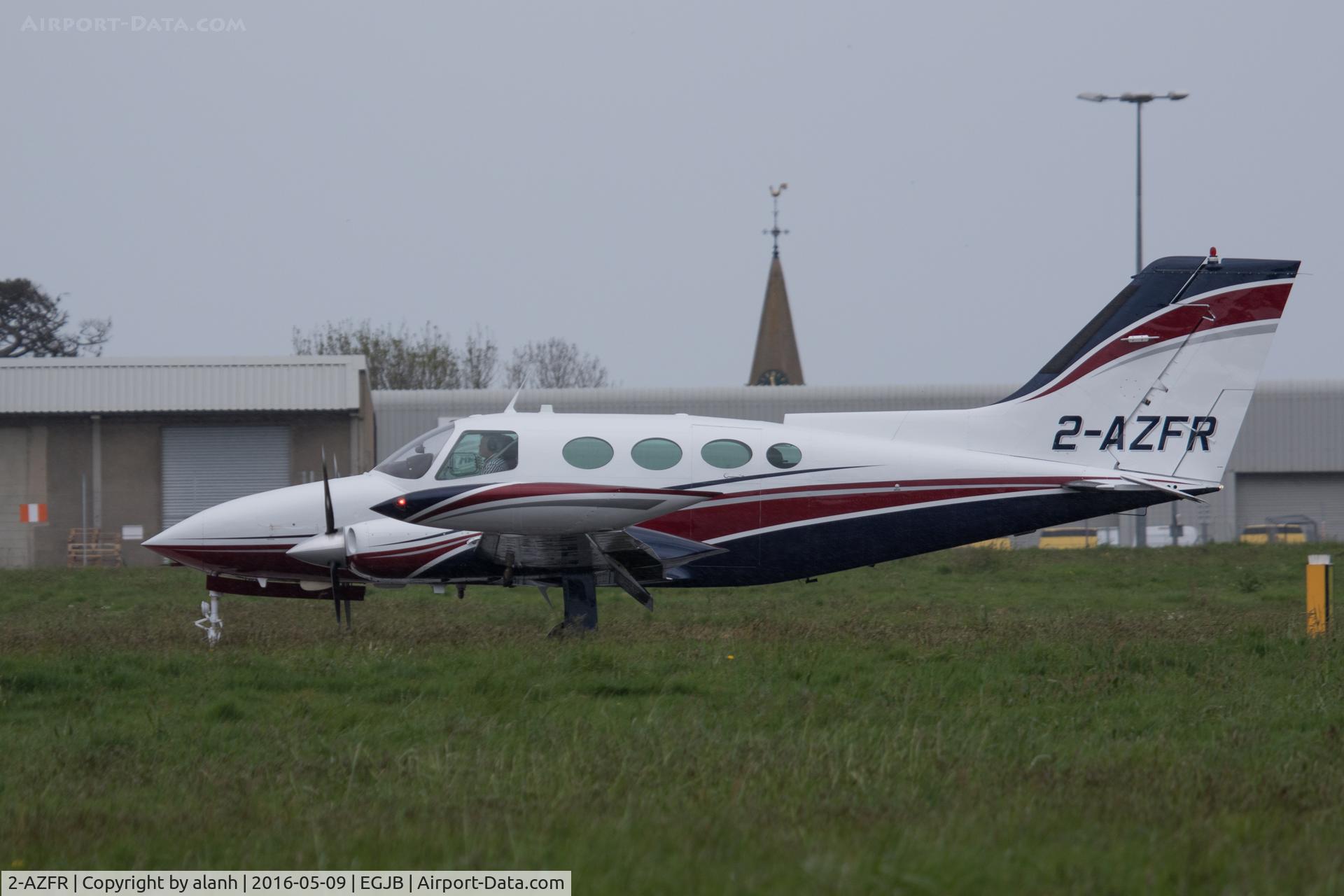 2-AZFR, 1971 Cessna 401B C/N 401B-0121, Arriving at Guernsey in the rain