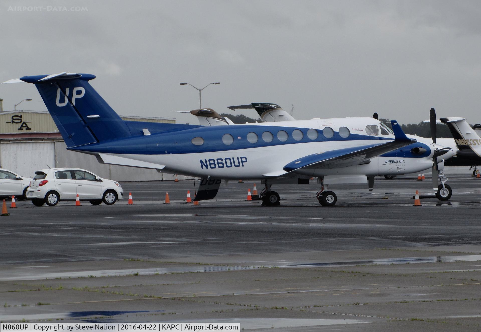 N860UP, 2016 Beechcraft B300 King Air 350 C/N FL-1055, WHEELS UP 2016 Textron Aviation B300 Super King Air arriving from KLAS @ rainy Napa County Airport, CA