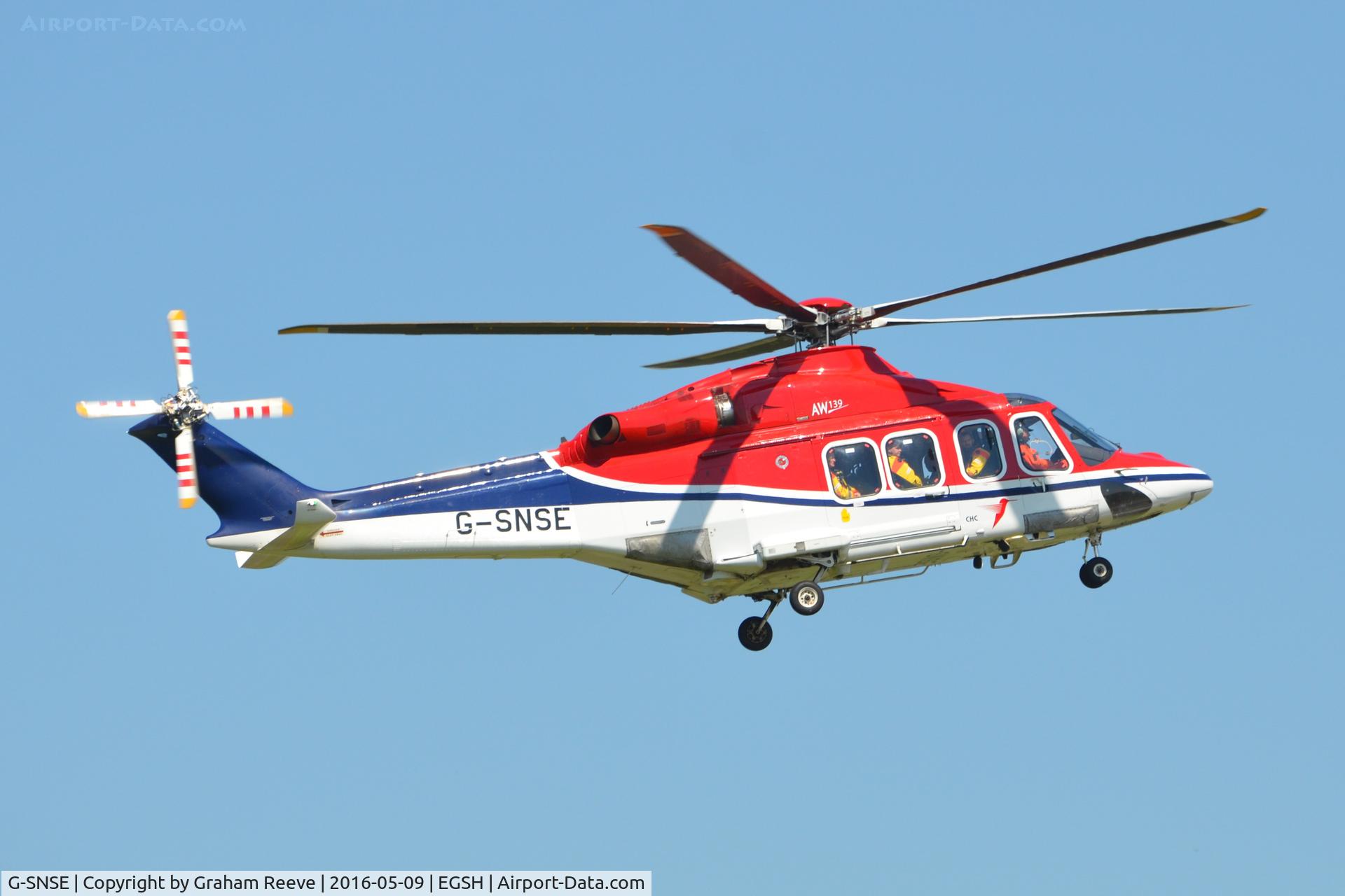G-SNSE, 2014 AgustaWestland AW-139 C/N 31561, Landing at Norwich.