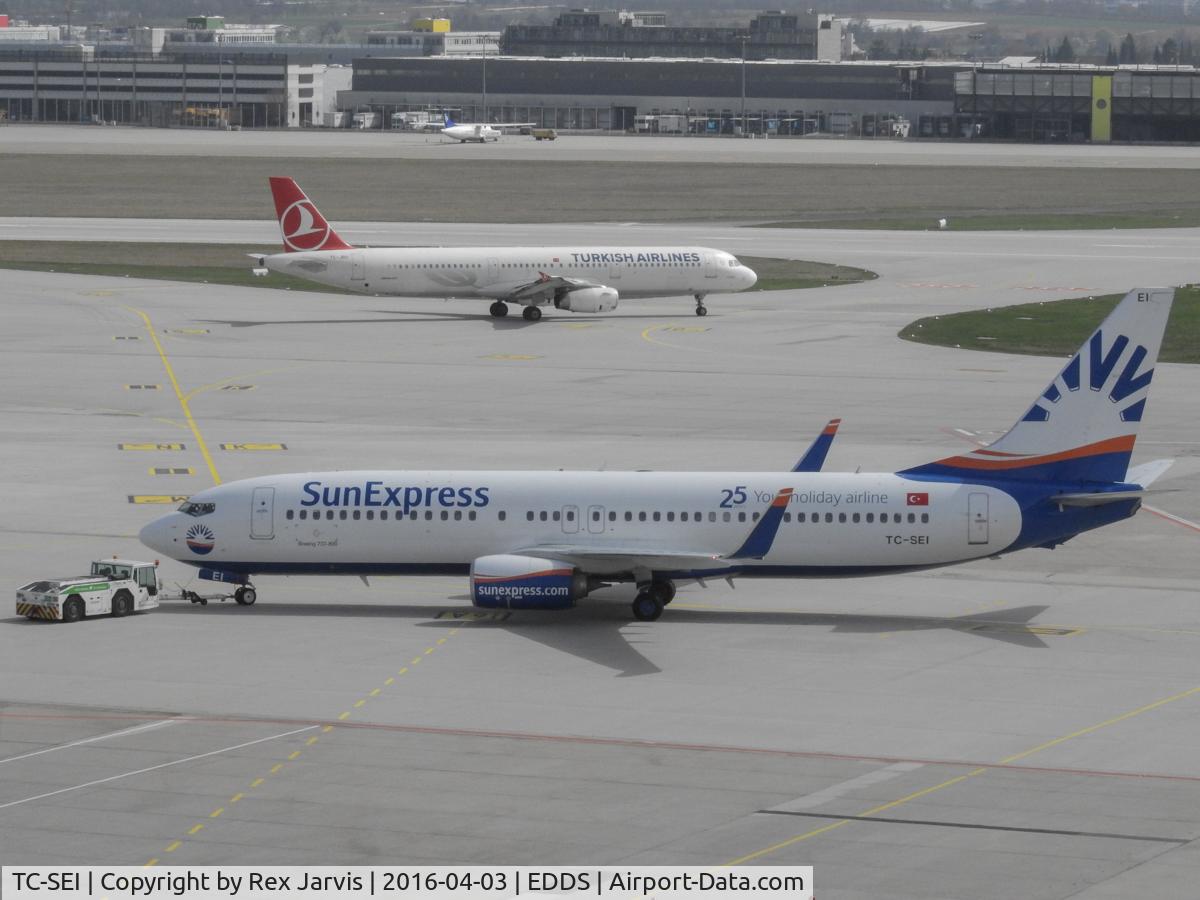 TC-SEI, 2015 Boeing 737-8HC C/N 61170, Being pushed back from the gate at STR.