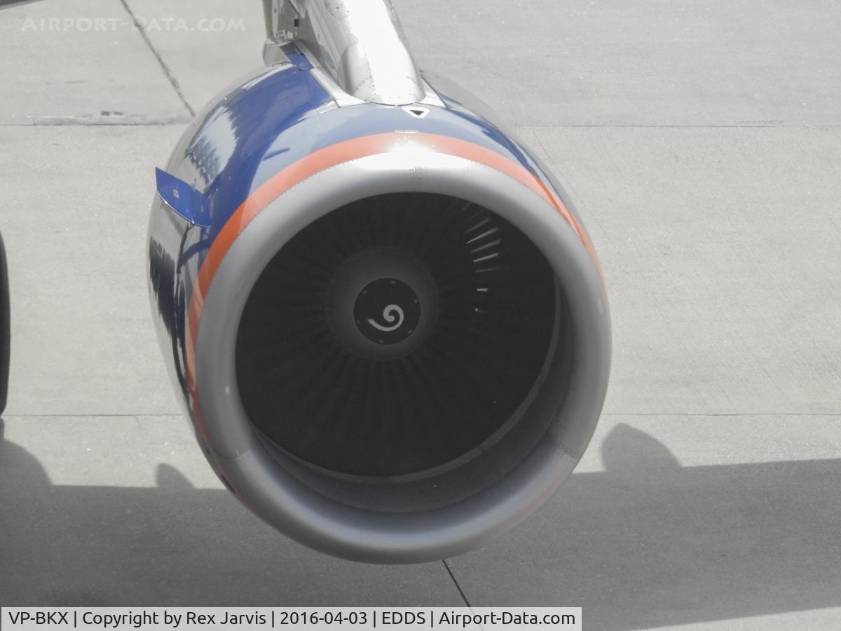 VP-BKX, 2008 Airbus A320-214 C/N 3410, Engine shot while taxiing to the gate at STR.
