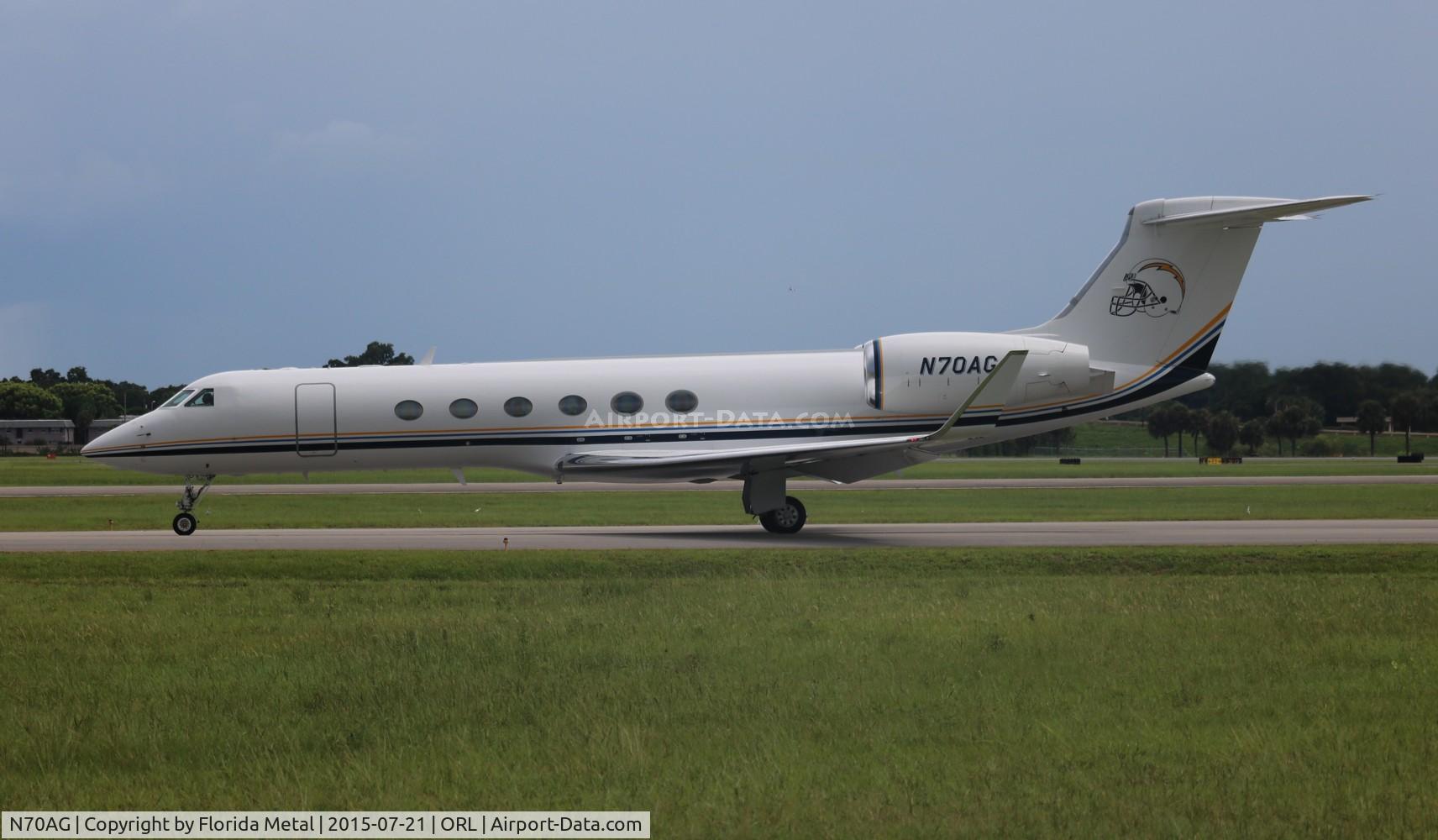 N70AG, 1997 Gulfstream Aerospace G-V C/N 522, San Diego Chargers