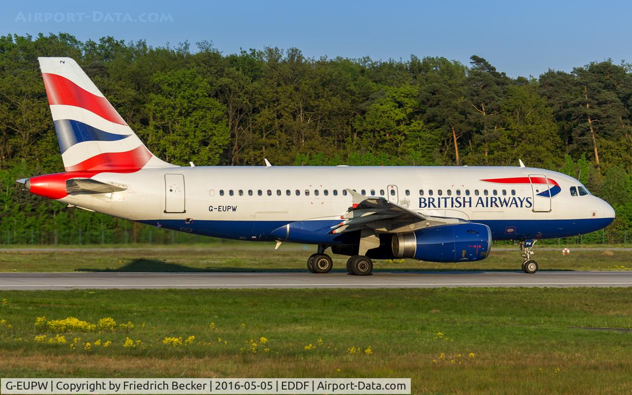G-EUPW, 2001 Airbus A319-131 C/N 1440, departure via RW18W