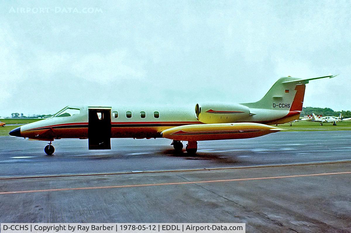 D-CCHS, 1977 Learjet 35A C/N 35A-122, Learjet 35A [35A-122] Dusseldorf~D 12/05/1978. From a slide.