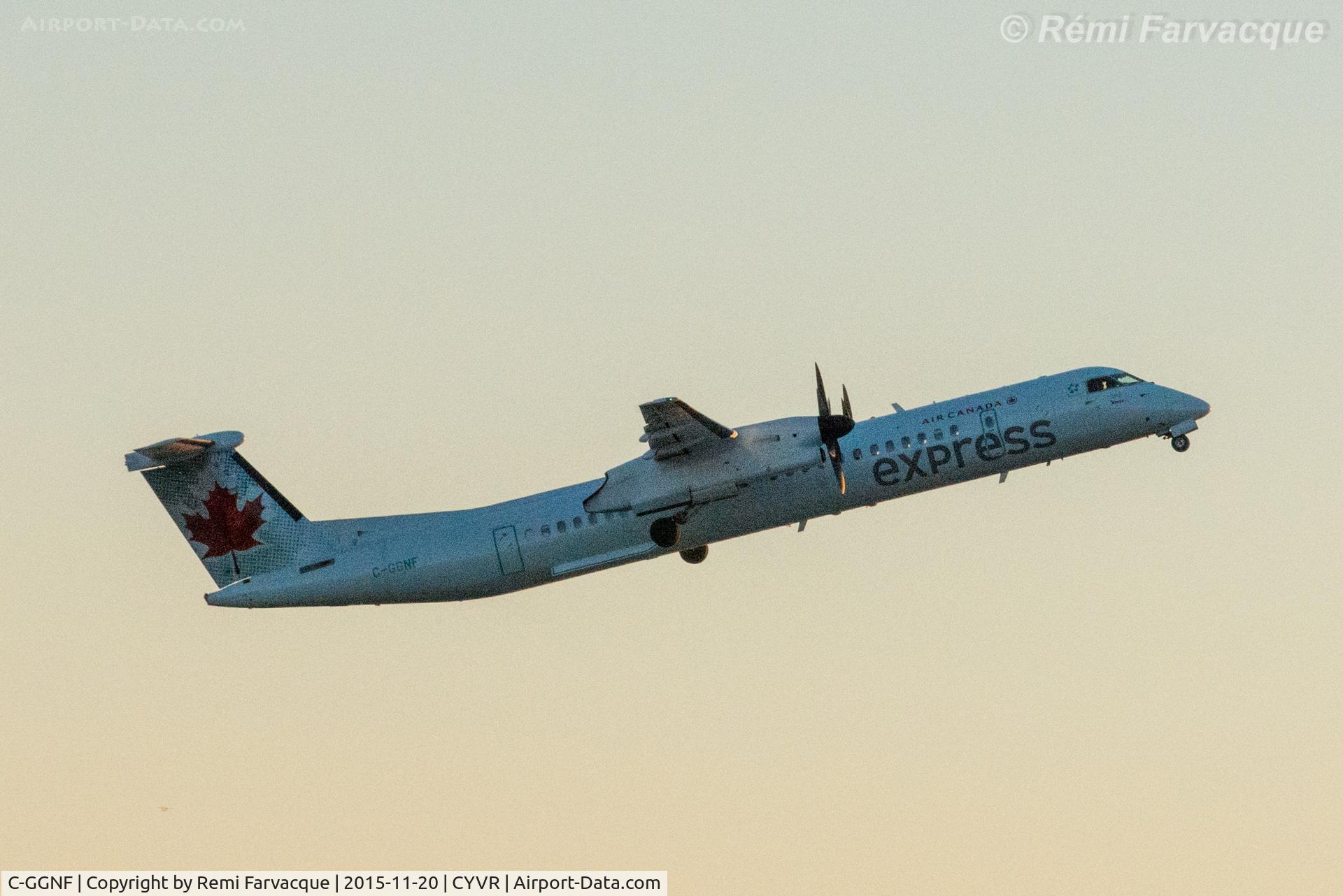 C-GGNF, 2012 De Havilland Canada DHC-8-402 Dash 8 C/N 4393, Take-off westerly from south runway.