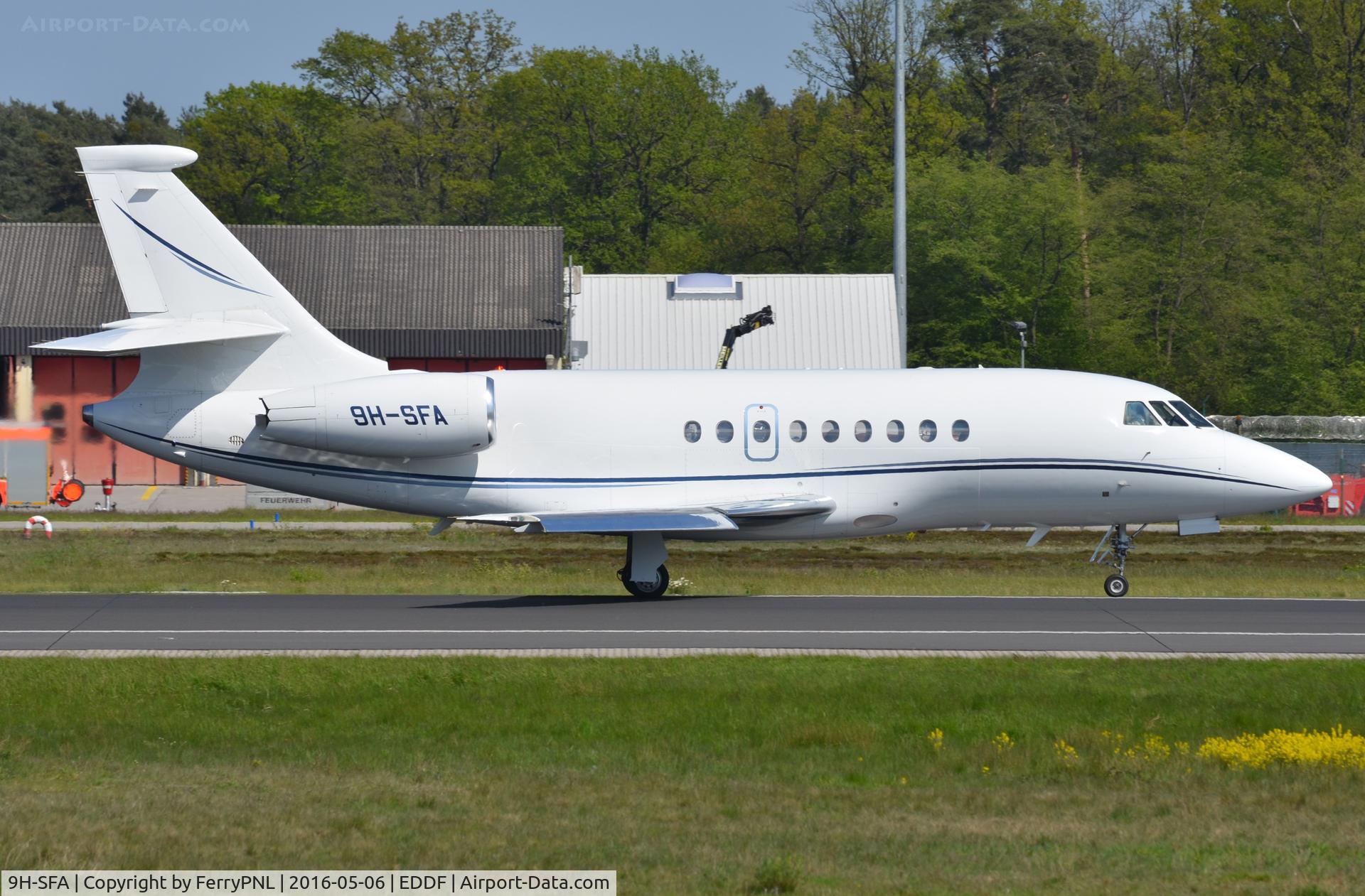 9H-SFA, 2004 Dassault Falcon 2000EX C/N 39, Falcon 2000S departing FRA.