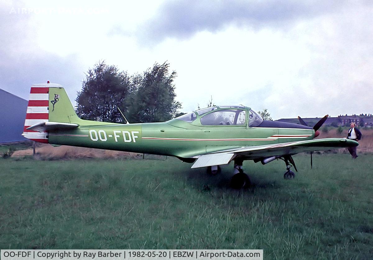 OO-FDF, 1959 Piaggio FWP-149D C/N 087, Piaggio FWP.149D [087] Genk-Zwartberg~OO 20/05/1982. From a slide.