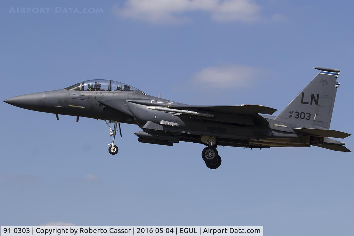 91-0303, 1991 McDonnell Douglas F-15E Strike Eagle C/N 1210/E168, Lakenheath 2016