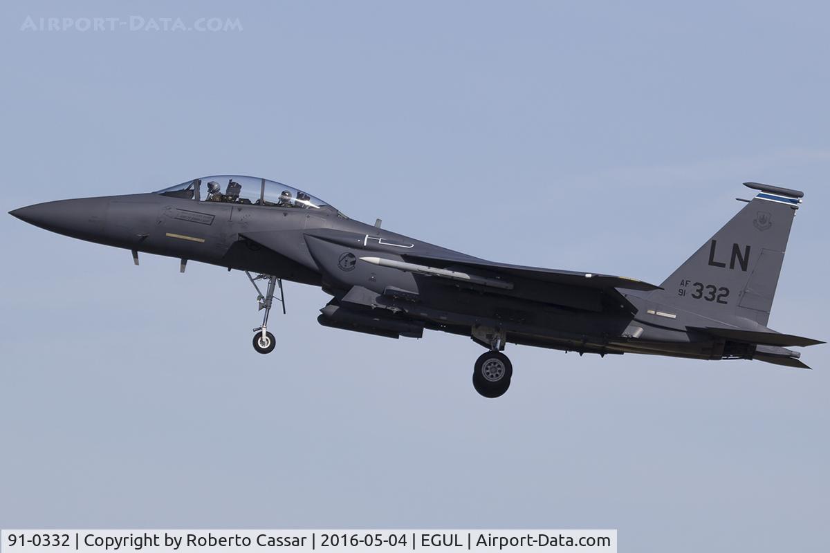 91-0332, 1991 McDonnell Douglas F-15E Strike Eagle C/N 1239/E197, Lakenheath 2016