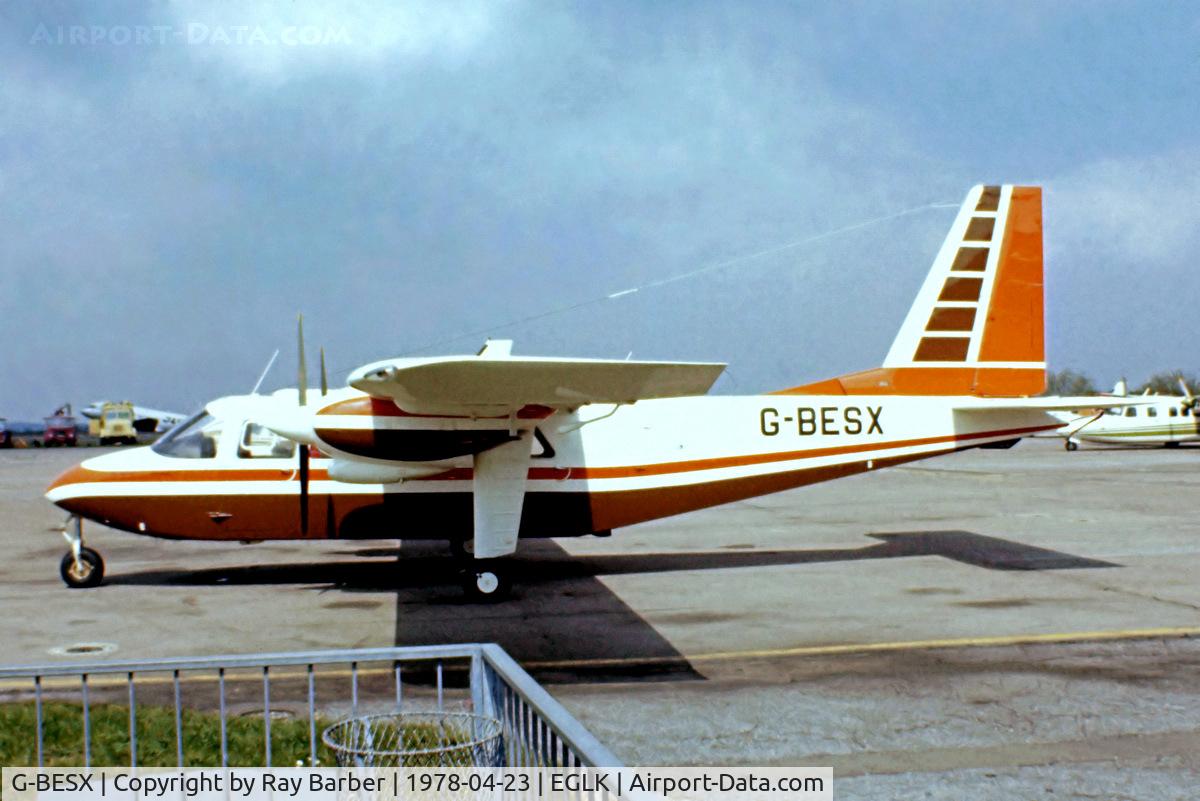 G-BESX, 1977 Britten-Norman BN-2A-26 Islander C/N 2007, Britten-Norman BN-2A-26 Islander [2007] Blackbushe~G 23/04/1978. From a slide.
