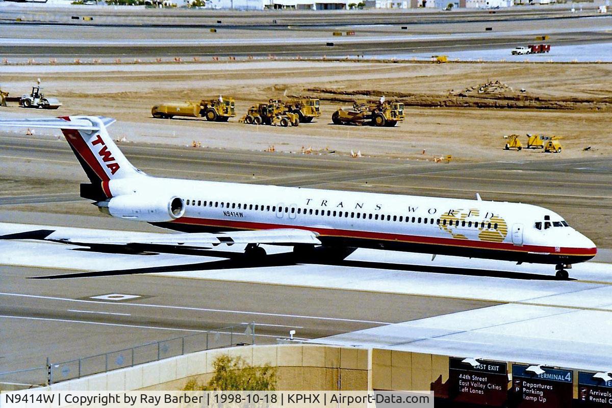 N9414W, 1995 McDonnell Douglas MD-83 (DC-9-83) C/N 53189, McDonnell Douglas DC-9-83 [53189] (Trans World Airlines) Phoenix-Sky Harbor Int'l~N 18/10/1998