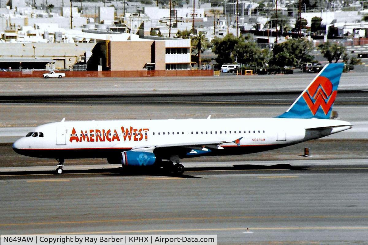 N649AW, 1998 Airbus A320-232 C/N 803, Airbus A320-232 [0803] (America West Airlines) Phoenix-Sky Harbor Int'l~N 18/10/1998