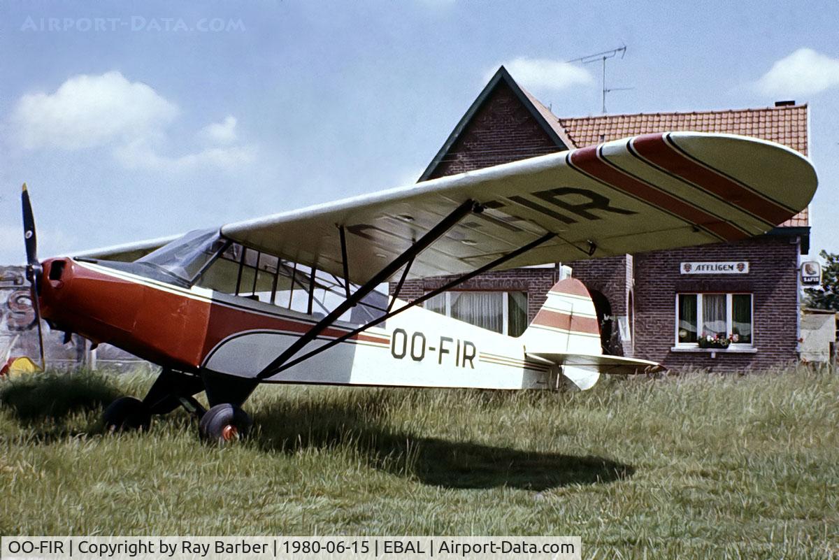 OO-FIR, 1951 Piper L-18C Super Cub (PA-18-95) C/N 18-1371, Piper L-19C-95 Super Cub [18-1371] Aalst~OO 15/06/1980. From a slide.