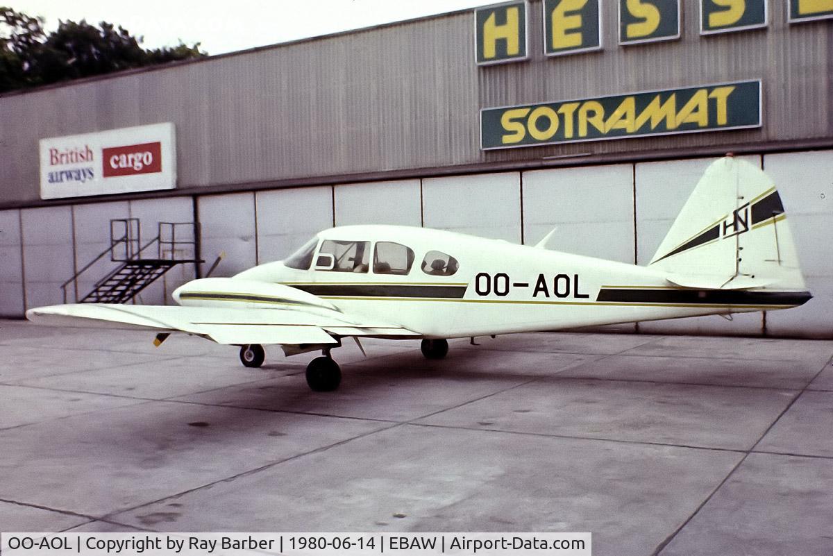 OO-AOL, 1960 Piper PA-23-160 Apache C/N 23-1640, Piper PA-23-160 Apache [23-1640] (Sotramat S.A.) Antwerp~OO 14/06/1980.  From a slide.