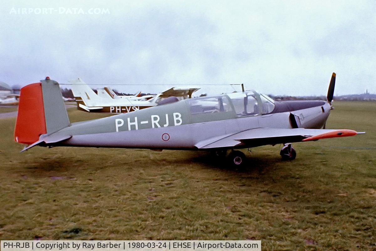 PH-RJB, Saab 91B Safir C/N 91-309, SAAB S.91B Safir [91-309] Hoeven/Seppe~PH 24/03/1980. From a slide.