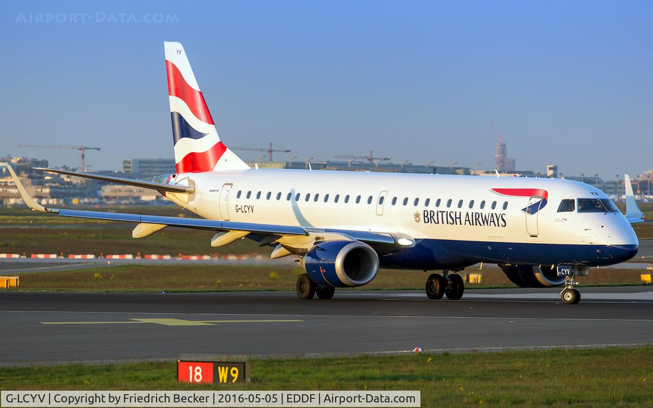 G-LCYV, 2009 Embraer 190AR (ERJ-190-100IGW) C/N 19000255, line up prior departure via RW18W