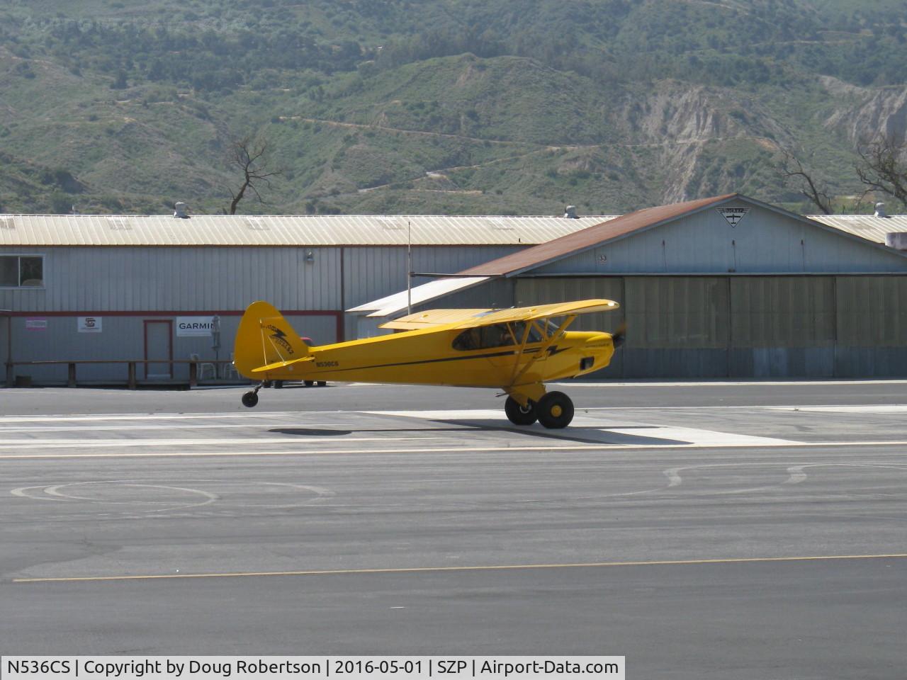 N536CS, 2007 Cub Crafters CC11-100 Sport Cub C/N CC11-00053, 2007 CubCrafters CC11-100 SPORT CUB, E-LSA, Continental O-200-A 100 Hp, this aircraft now California-based, takeoff roll Rwy 22