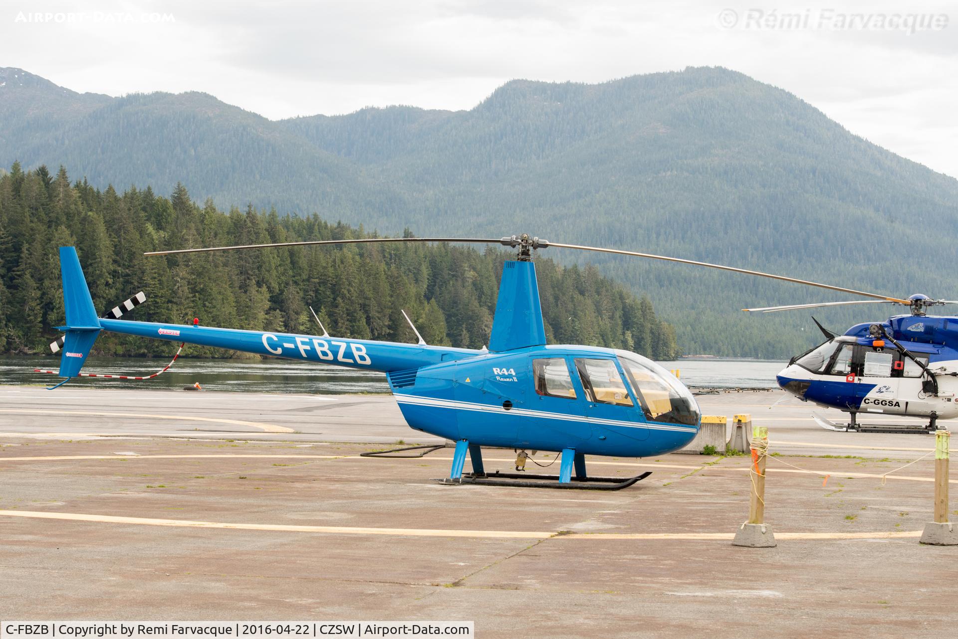 C-FBZB, 2003 Robinson R44 II C/N 10118, Parked near Coast Guard station.