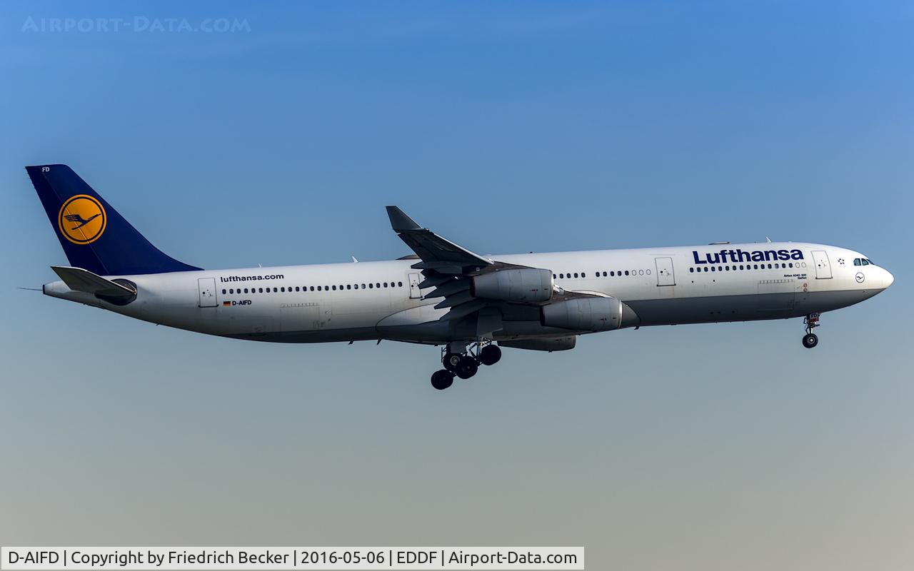 D-AIFD, 2001 Airbus A340-313X C/N 390, on final RW07C